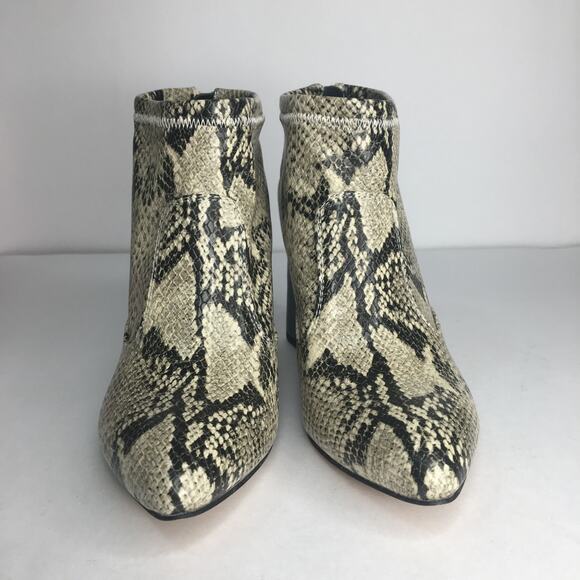 Franco Sarto Kortney Snake Print Booties Zip Block Heel 7.5 - Picture 4 of 10